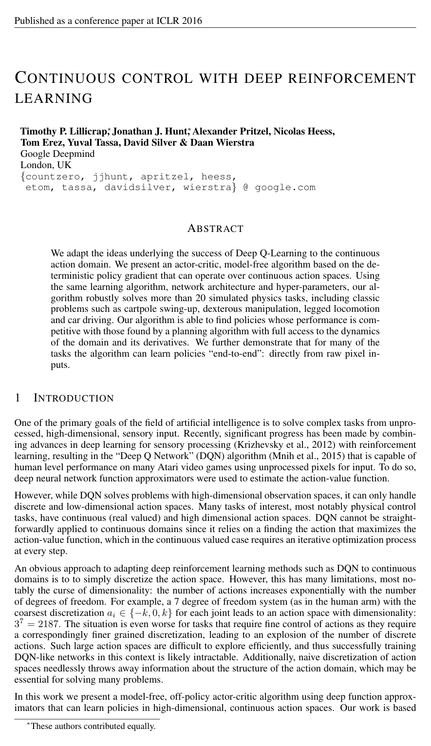Continuous control with deep reinforcement learning