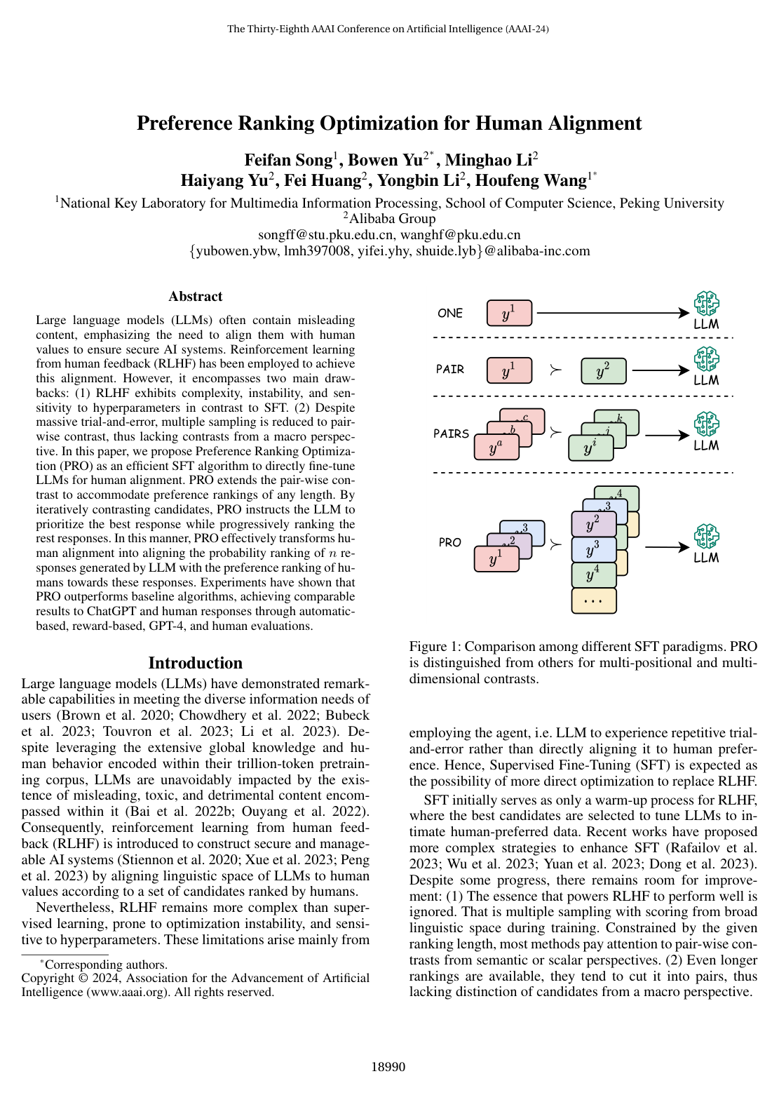 Preference Ranking Optimization for Human Alignment