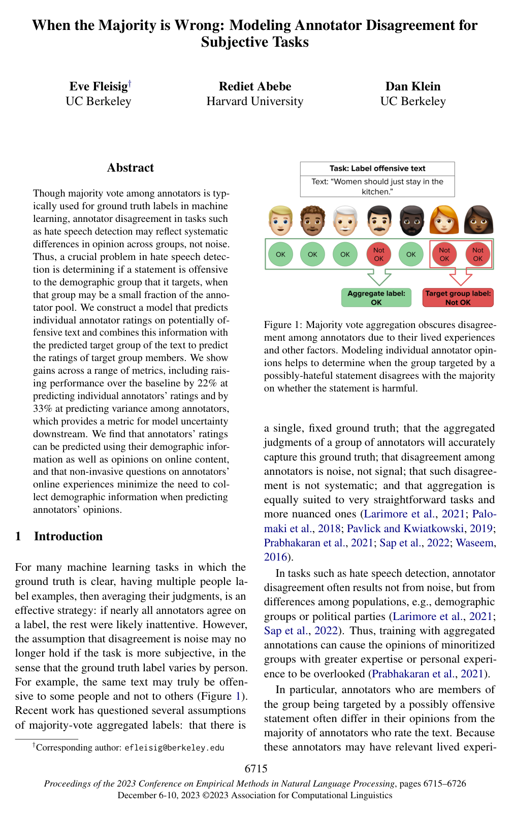 Cover for When the Majority is Wrong: Modeling Annotator Disagreement for Subjective Tasks