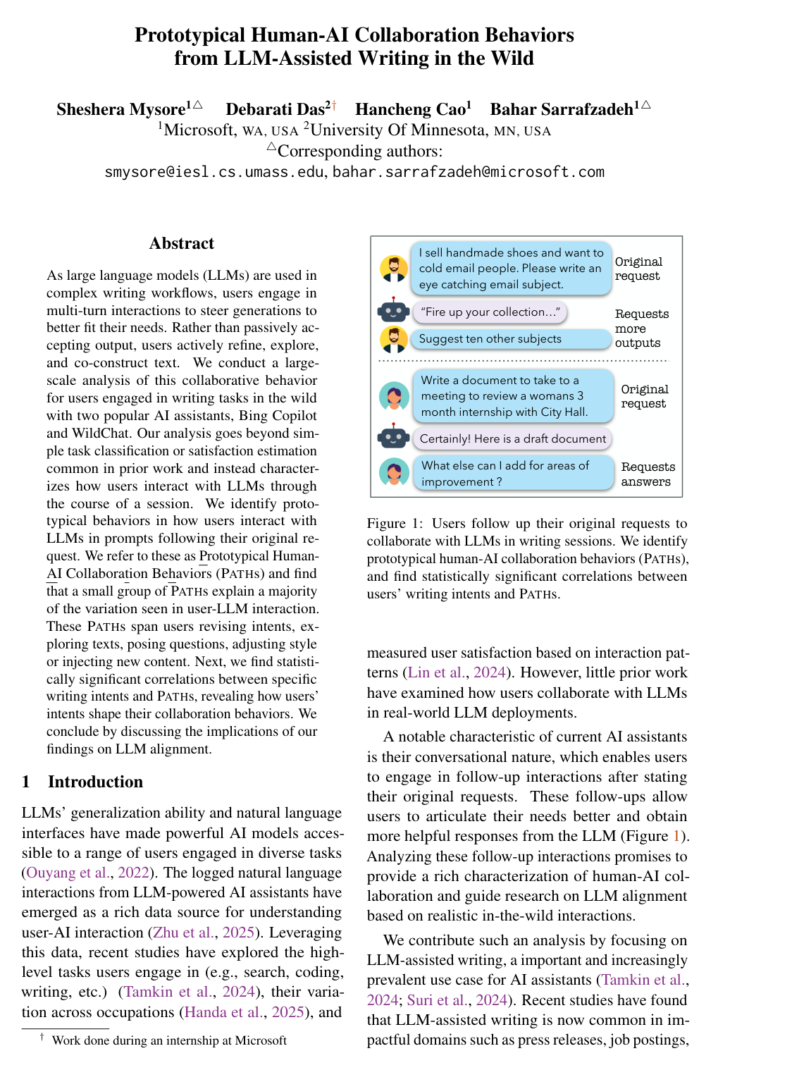 Cover for Prototypical Human-AI Collaboration Behaviors from LLM-Assisted Writing in the Wild