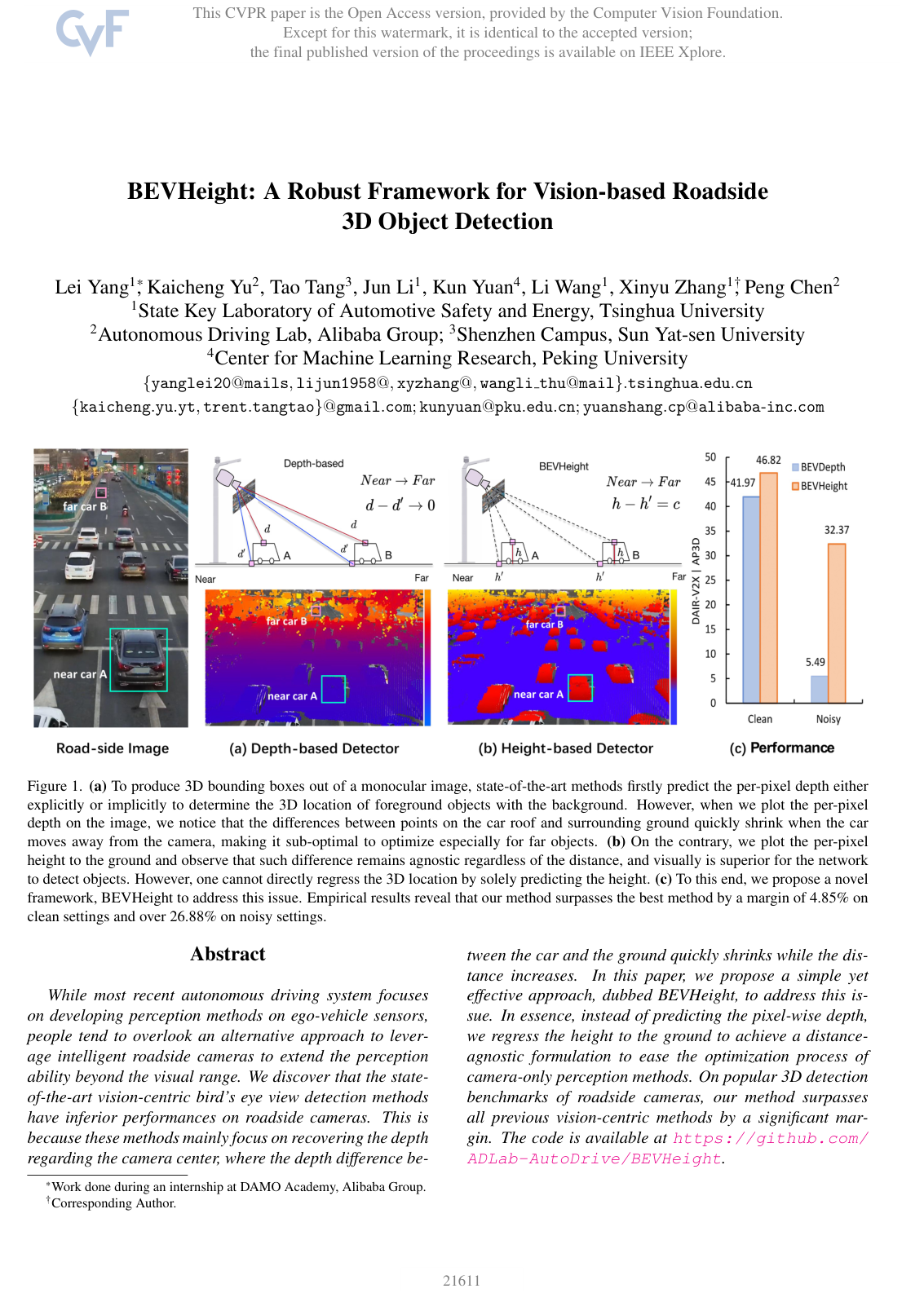 Cover for BEVHeight: A Robust Framework for Vision-based Roadside 3D Object Detection