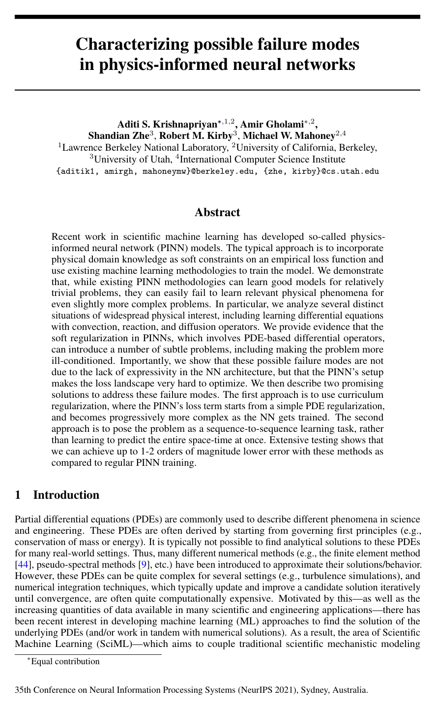 Cover for Characterizing possible failure modes in physics-informed neural networks