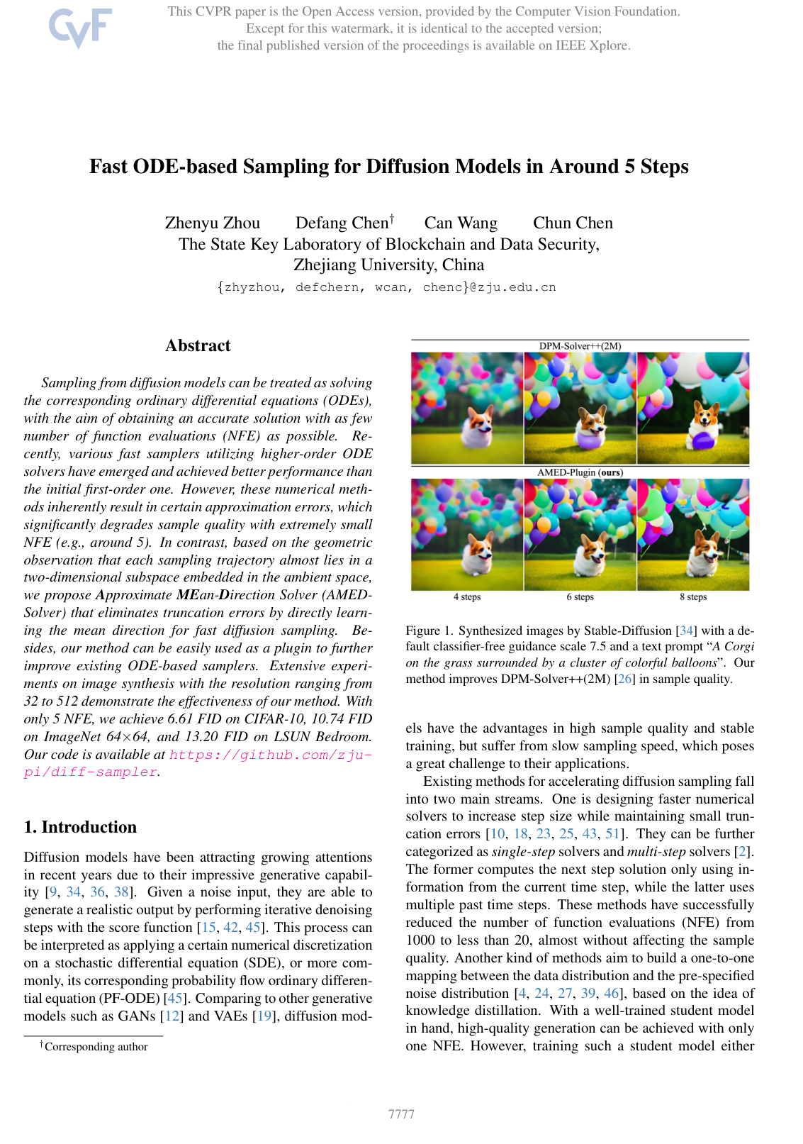 Cover for Fast ODE-based Sampling for Diffusion Models in Around 5 Steps
