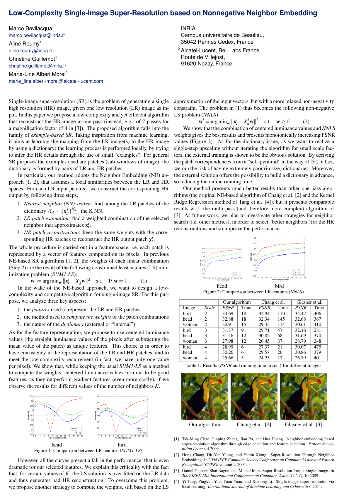 Cover for Low-Complexity Single-Image Super-Resolution based on Nonnegative Neighbor Embedding