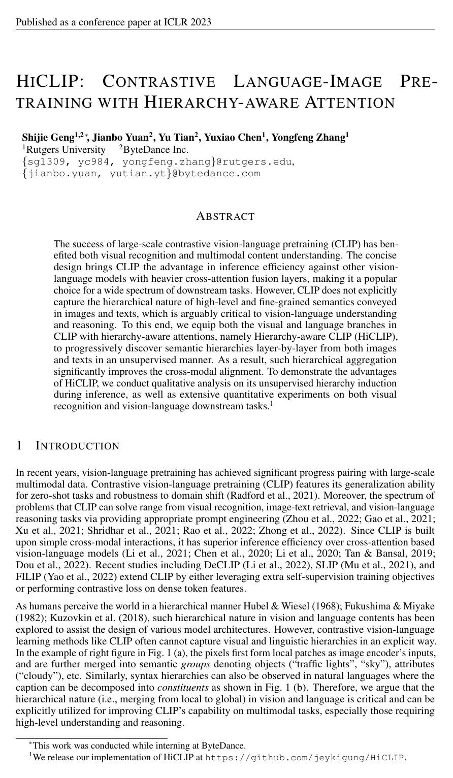 Cover for HiCLIP: Contrastive Language-Image Pretraining with Hierarchy-aware Attention