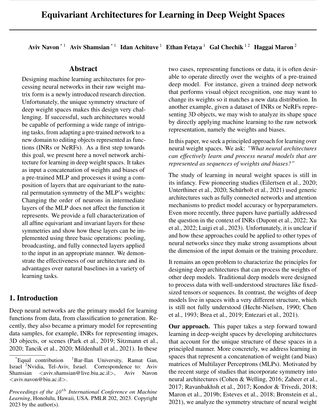 Cover for Equivariant Architectures for Learning in Deep Weight Spaces