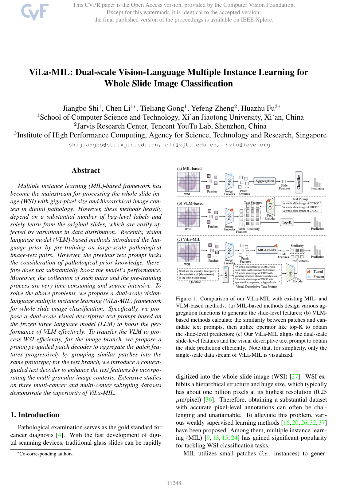 Cover for ViLa-MIL: Dual-scale Vision-Language Multiple Instance Learning for Whole Slide Image Classification