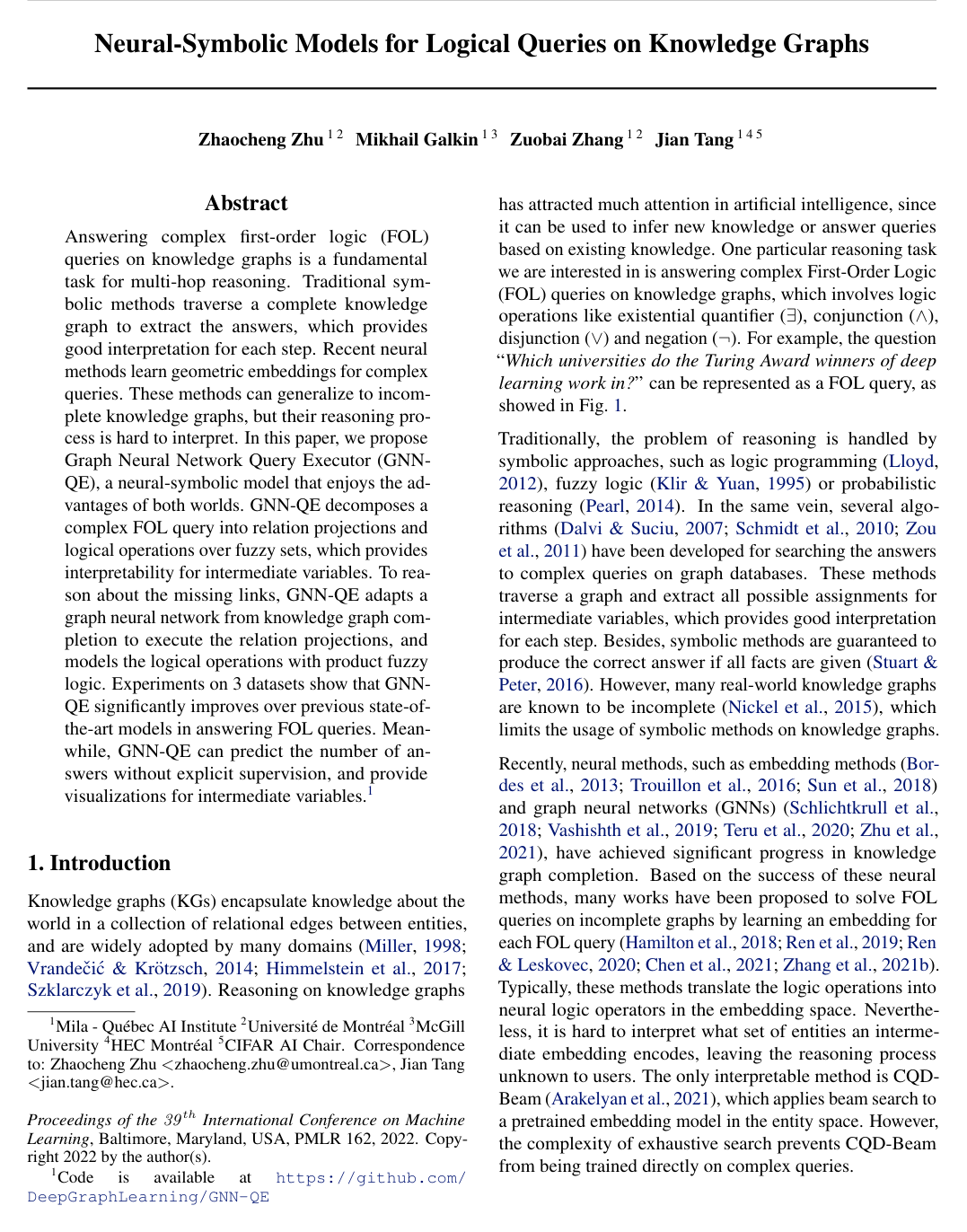 Cover for Neural-Symbolic Models for Logical Queries on Knowledge Graphs