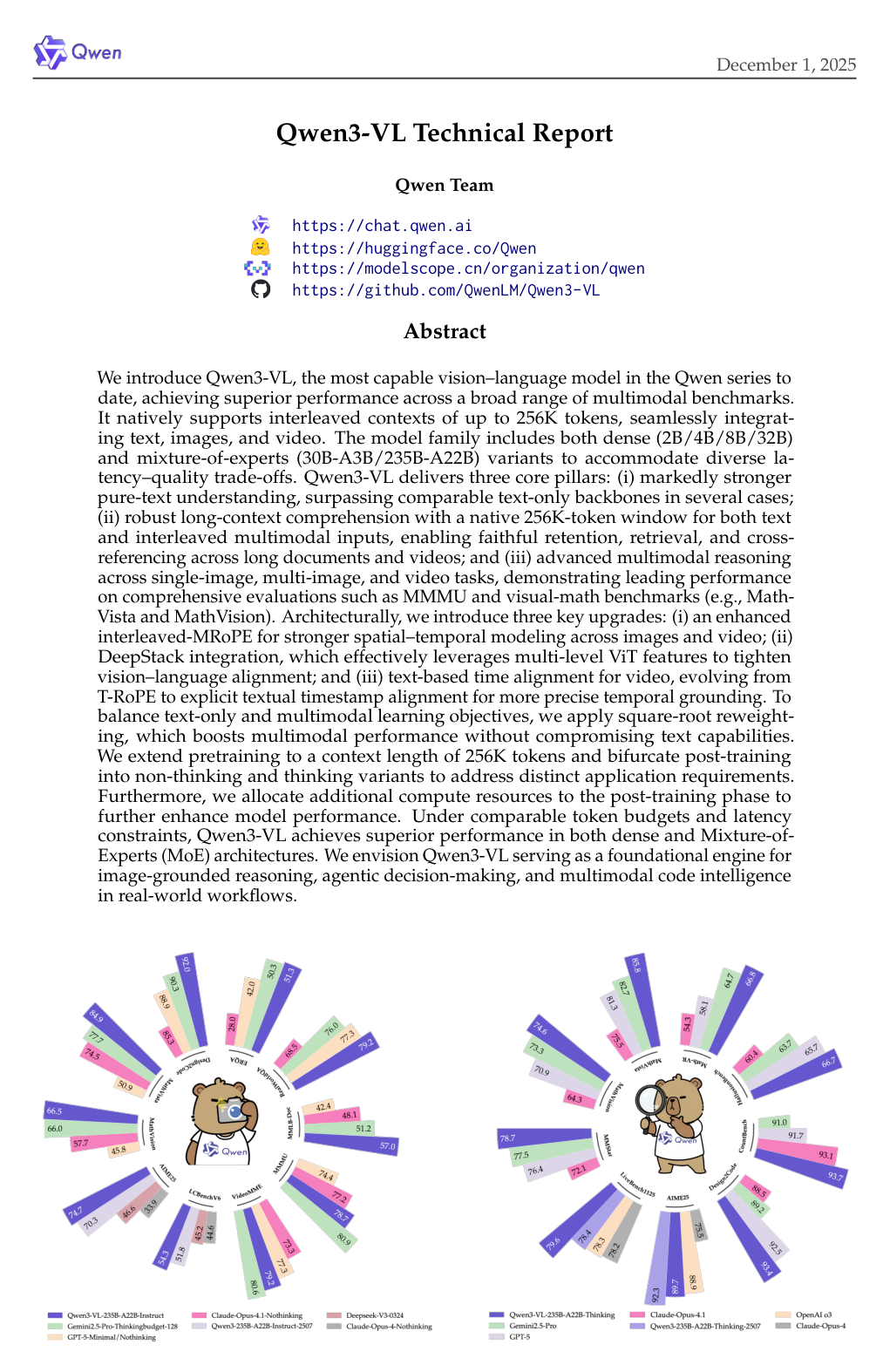 Cover for Qwen3-VL Technical Report