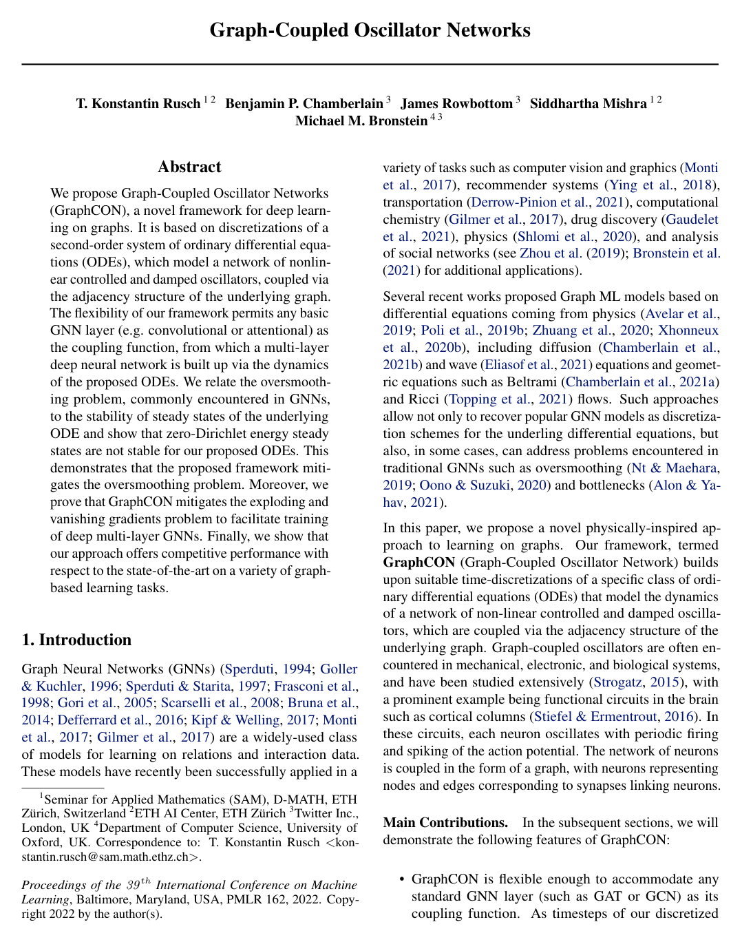 Cover for Graph-Coupled Oscillator Networks