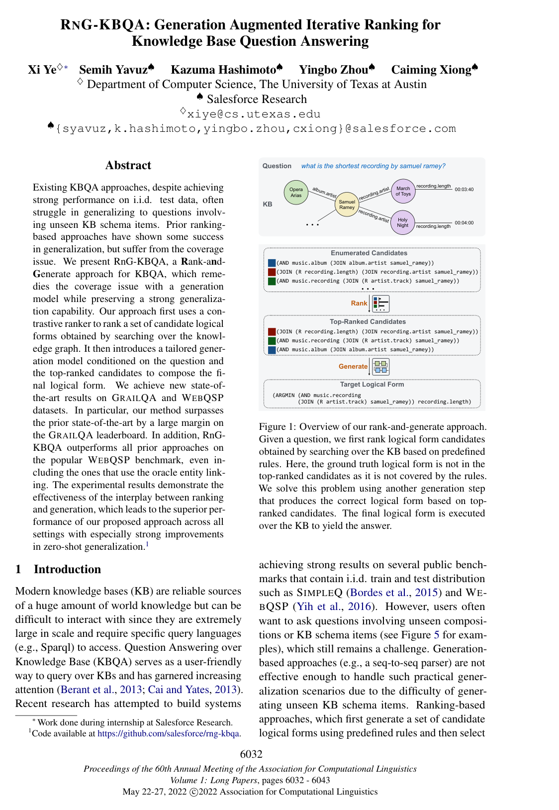 RNG-KBQA: Generation Augmented Iterative Ranking for Knowledge Base Question Answering