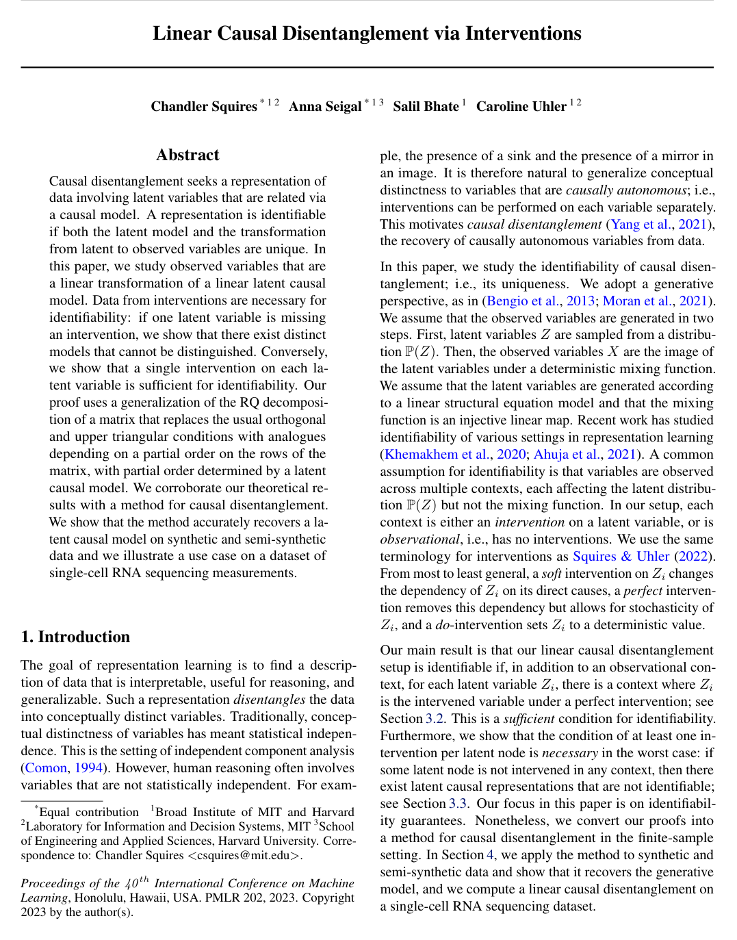 Linear Causal Disentanglement via Interventions