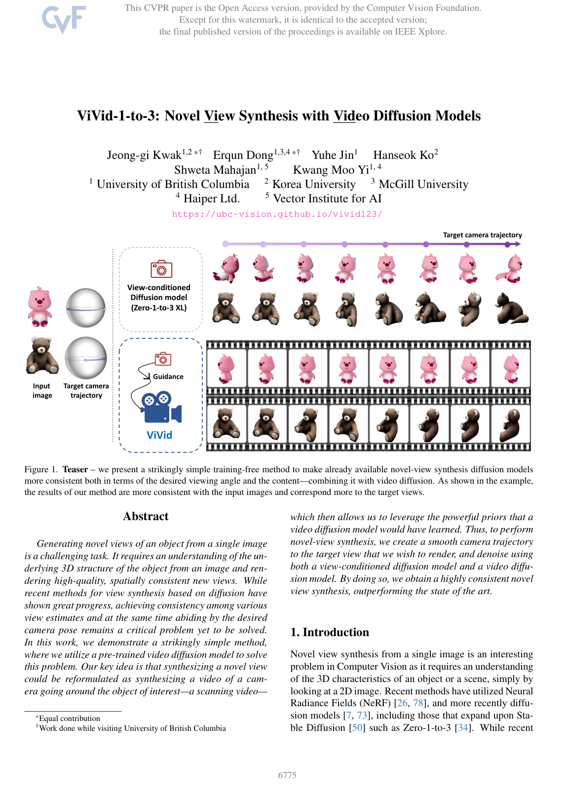 ViVid-1-to-3: Novel View Synthesis with Video Diffusion Models