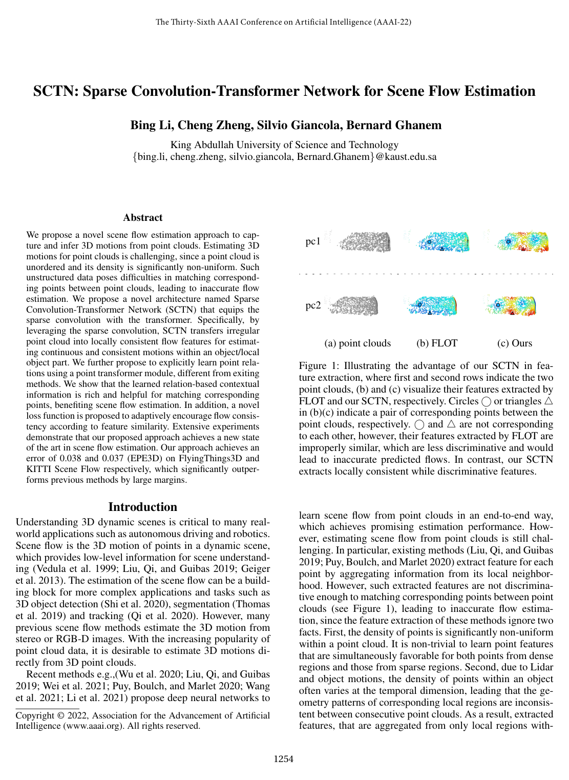 Cover for SCTN: Sparse Convolution-Transformer Network for Scene Flow Estimation