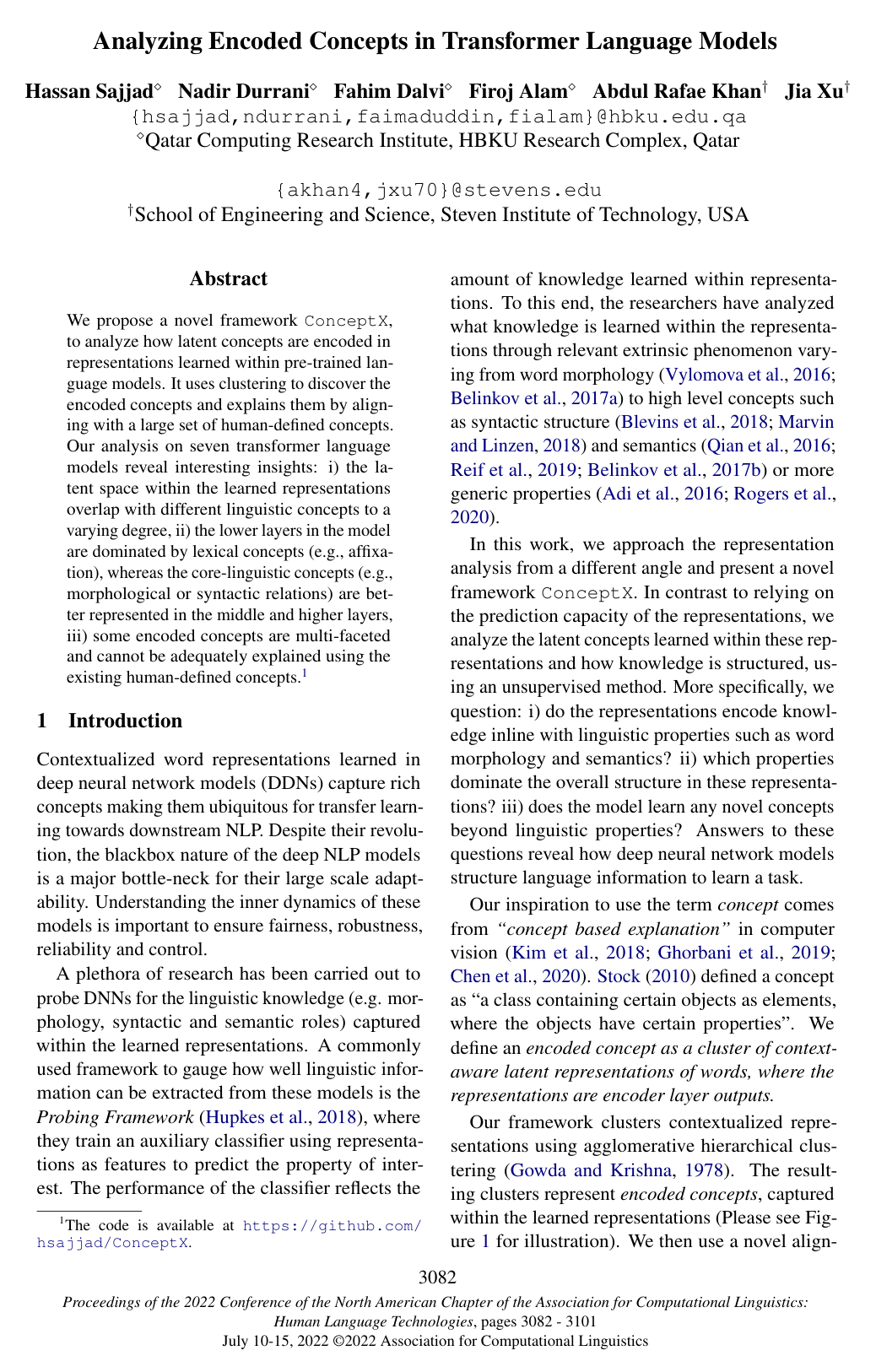 Cover for Analyzing Encoded Concepts in Transformer Language Models