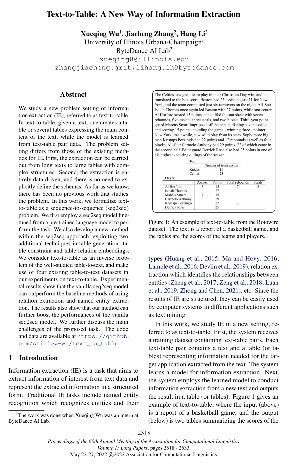Cover for Text-to-Table: A New Way of Information Extraction