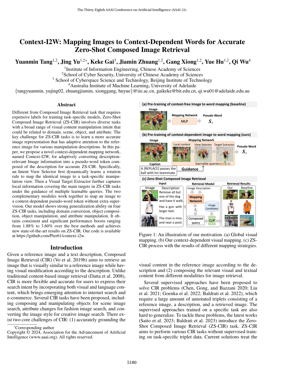 Context-I2W: Mapping Images to Context-Dependent Words for Accurate Zero-Shot Composed Image Retrieval