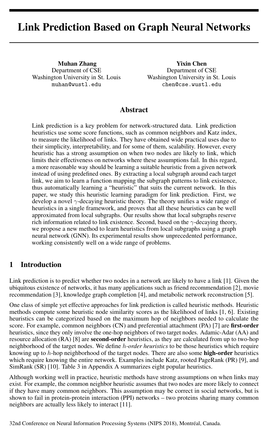 Link Prediction Based on Graph Neural Networks