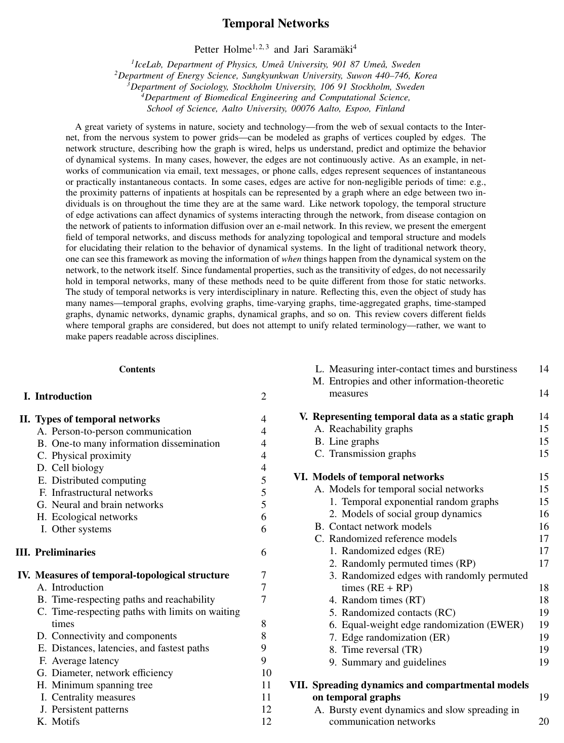 Cover for Temporal Networks