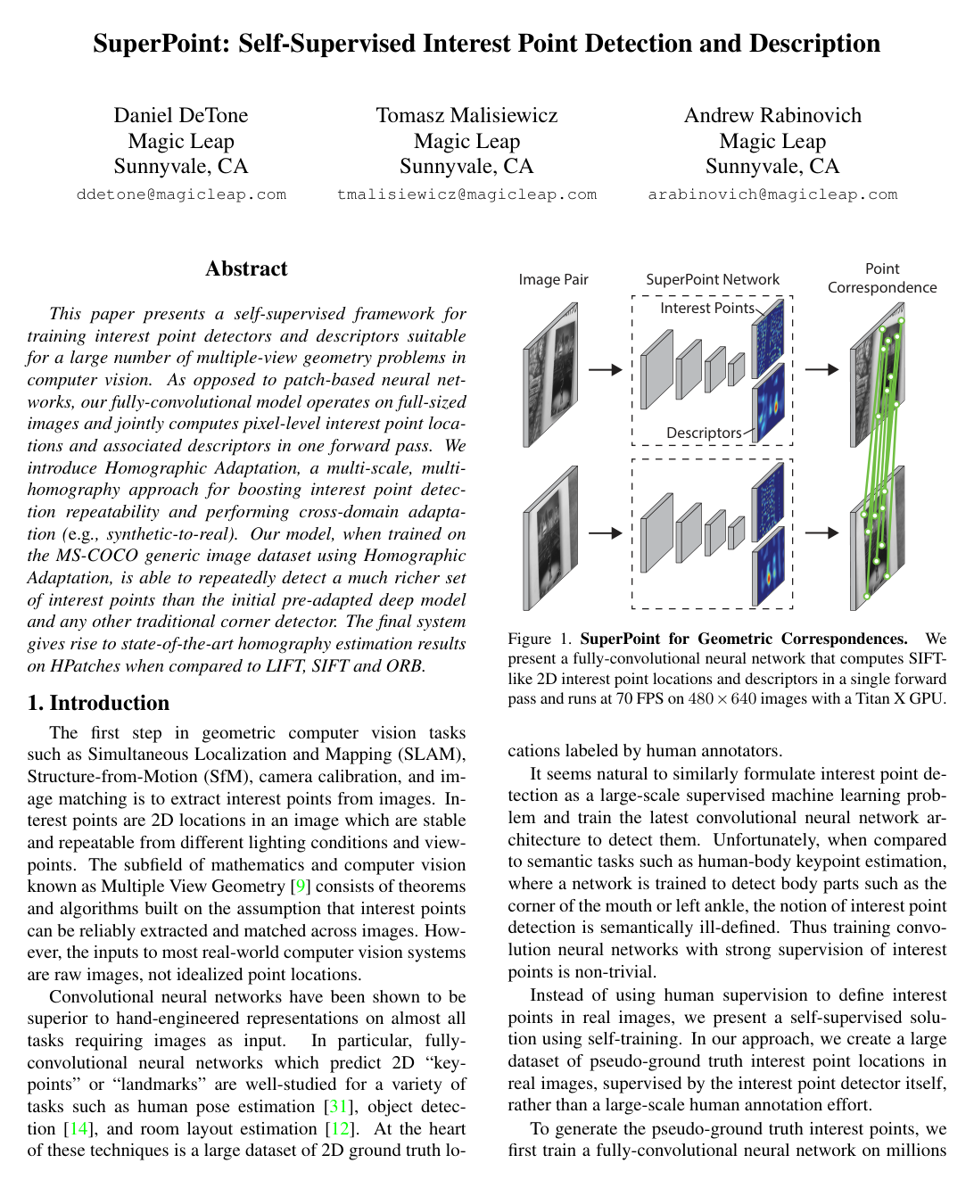 Cover for SuperPoint: Self-Supervised Interest Point Detection and Description