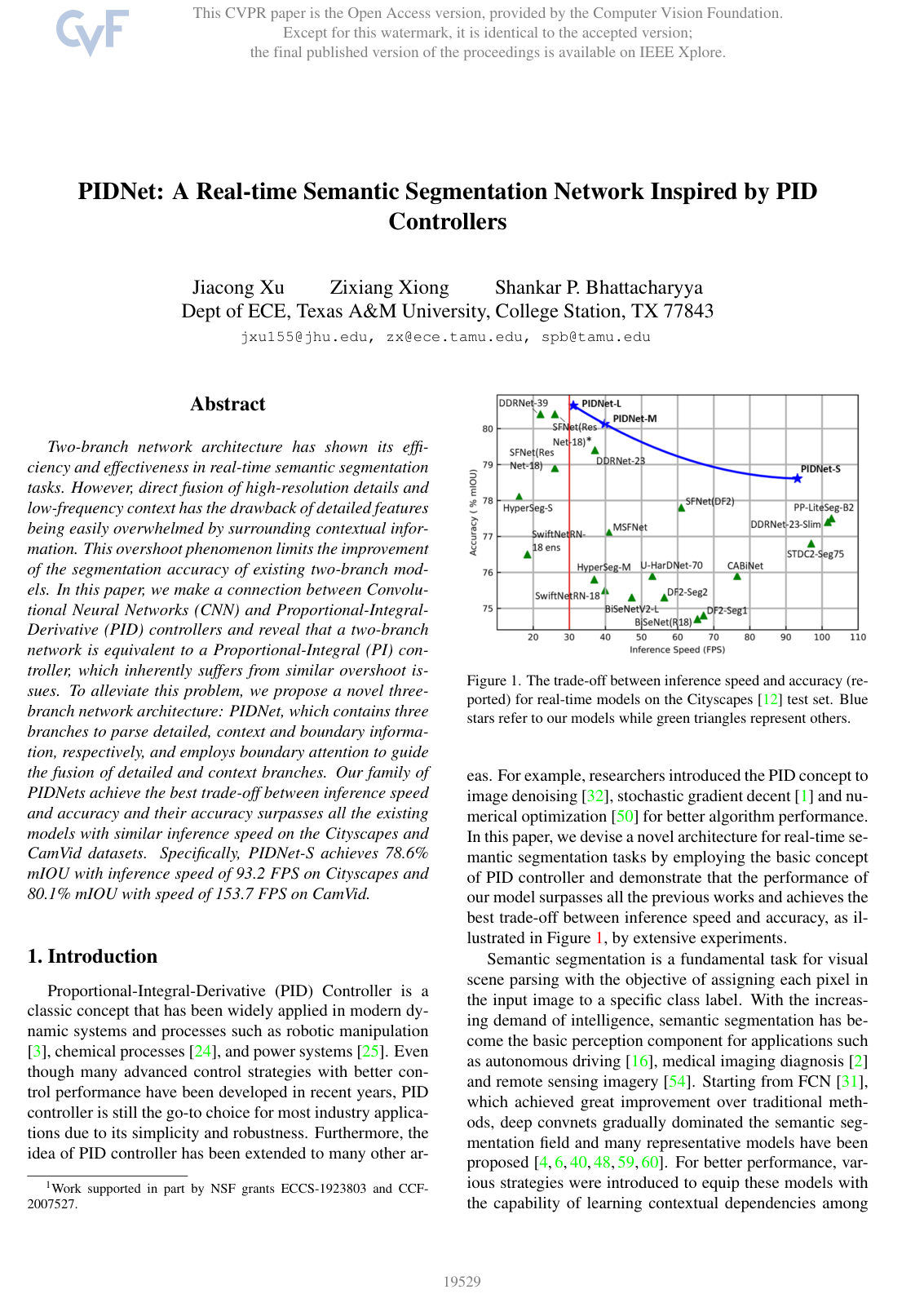 PIDNet: A Real-time Semantic Segmentation Network Inspired by PID Controllers