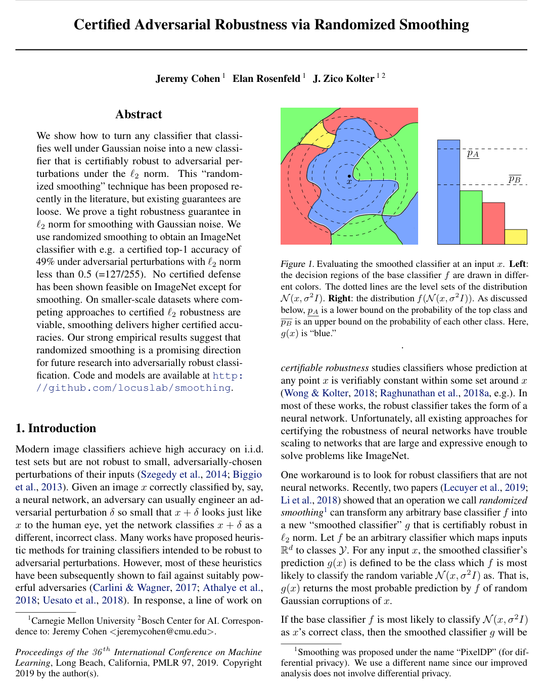Cover for Certified Adversarial Robustness via Randomized Smoothing