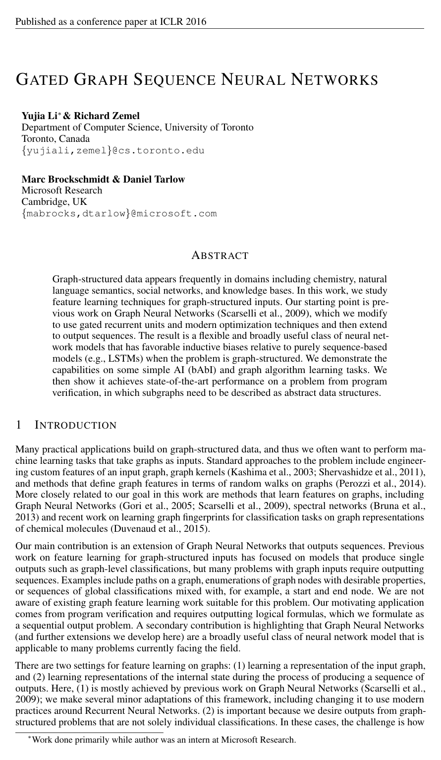 Cover for Gated Graph Sequence Neural Networks