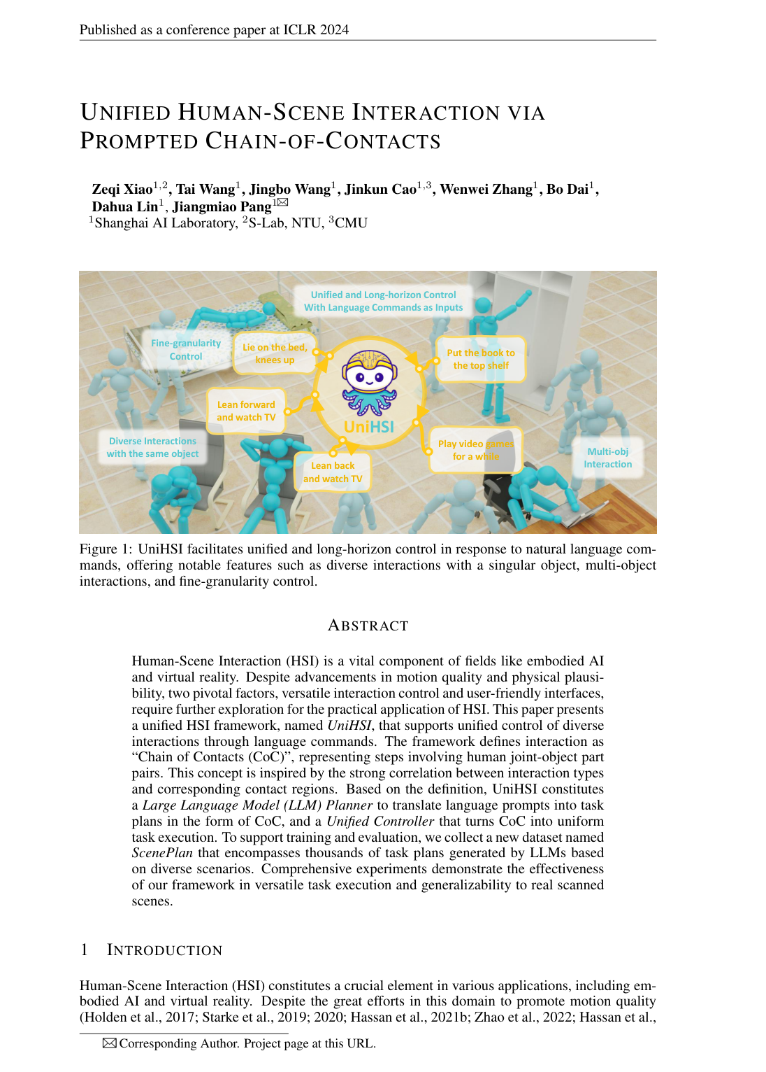 Cover for Unified Human-Scene Interaction via Prompted Chain-of-Contacts