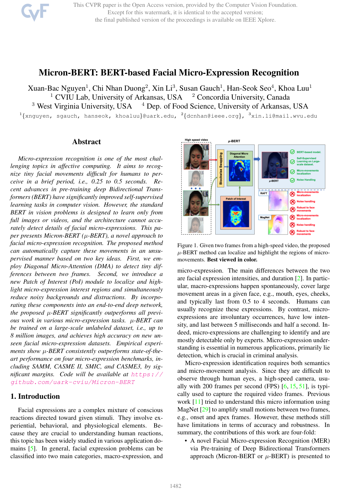 Cover for Micron-BERT: BERT-Based Facial Micro-Expression Recognition