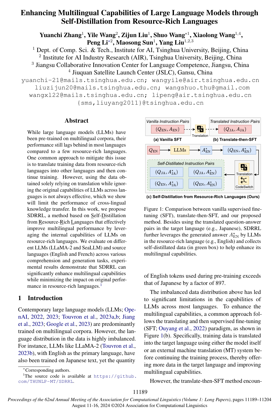 Enhancing Multilingual Capabilities of Large Language Models through Self-Distillation from Resource-Rich Languages