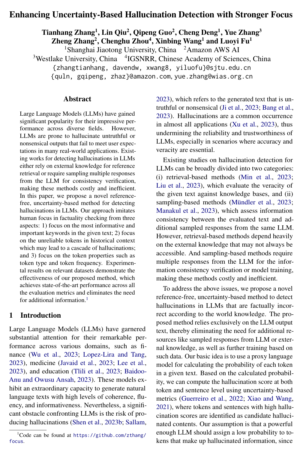 Cover for Enhancing Uncertainty-Based Hallucination Detection with Stronger Focus