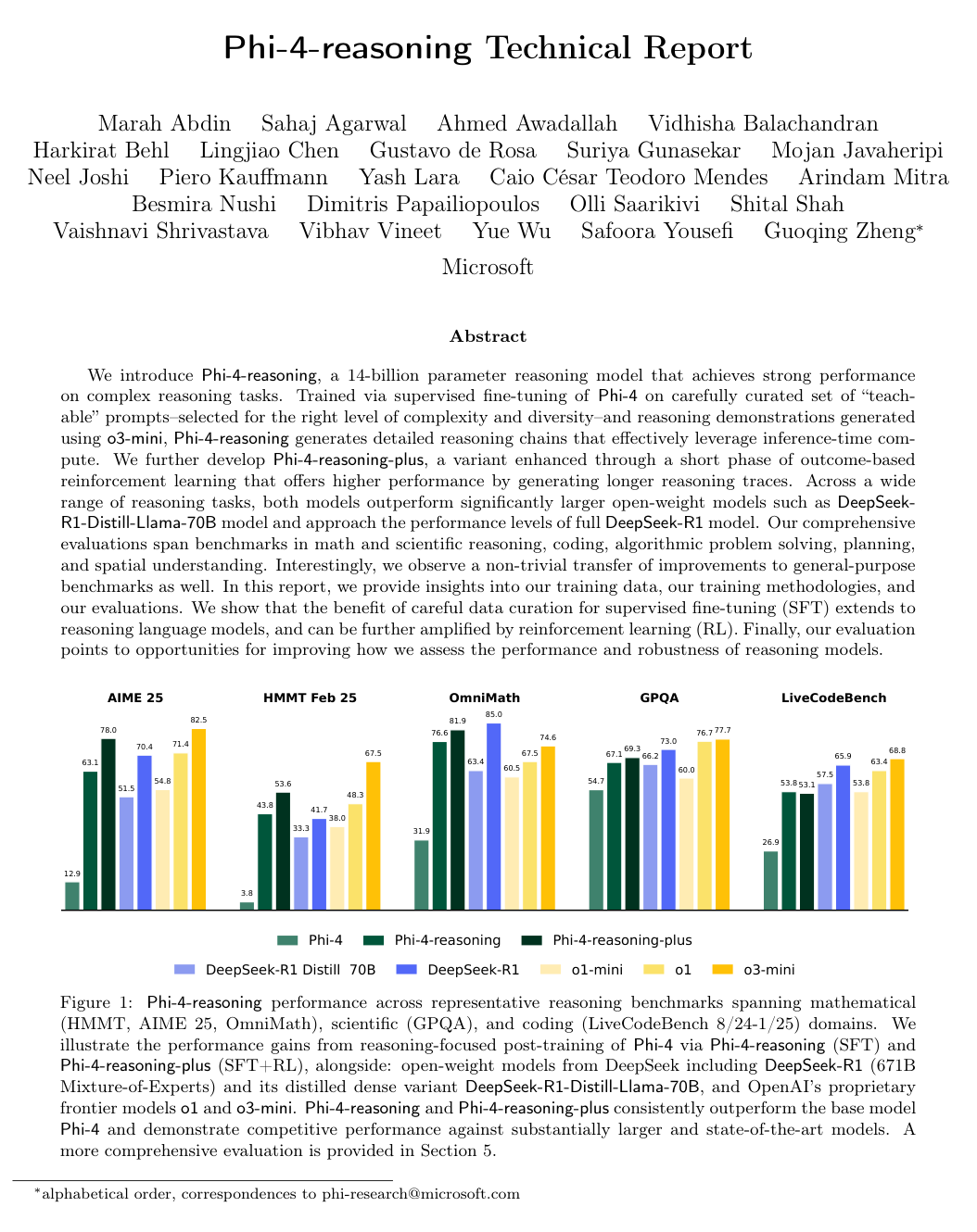 Phi-4-reasoning Technical Report