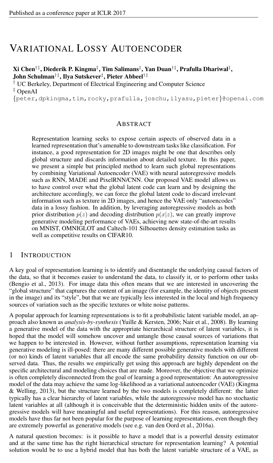 Variational Lossy Autoencoder