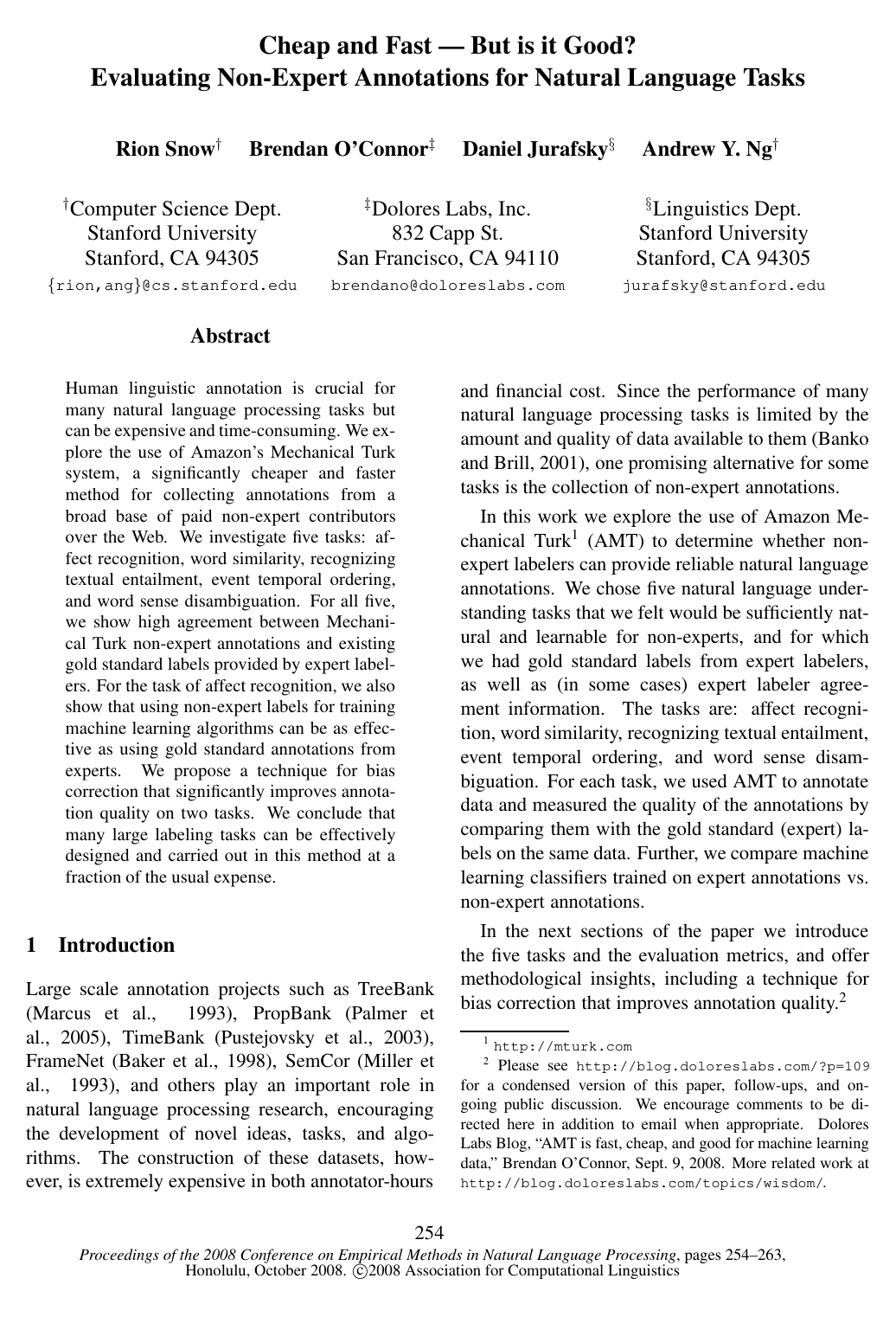 Cover for Cheap and Fast – But is it Good? Evaluating Non-Expert Annotations for Natural Language Tasks