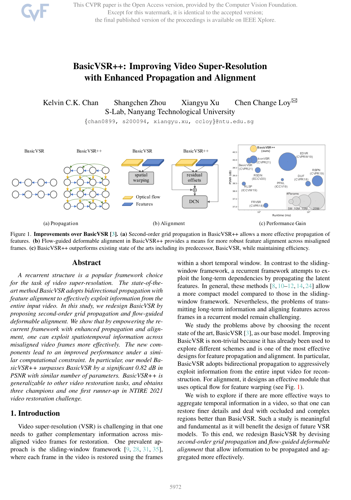 Cover for BasicVSR++: Improving Video Super-Resolution with Enhanced Propagation and Alignment