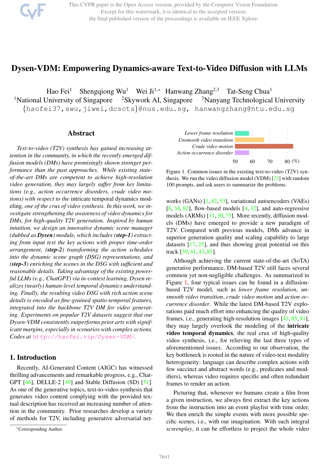 Dysen-VDM: Empowering Dynamics-Aware Text-to-Video Diffusion with LLMs