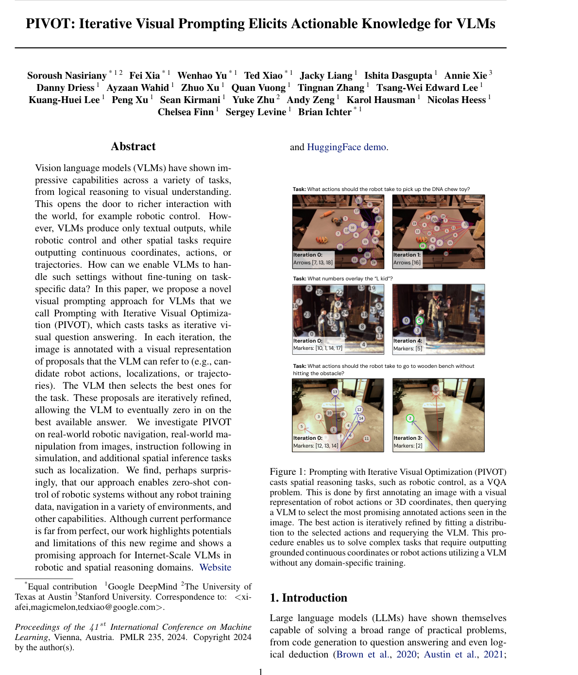 Cover for PIVOT: Iterative Visual Prompting Elicits Actionable Knowledge for VLMs