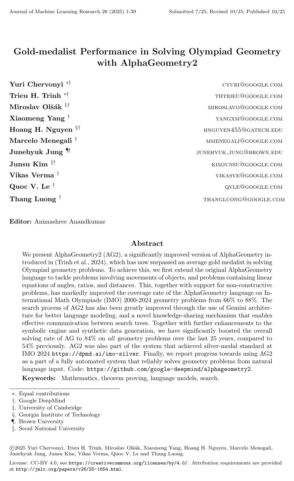 Cover for Gold-medalist Performance in Solving Olympiad Geometry with AlphaGeometry2