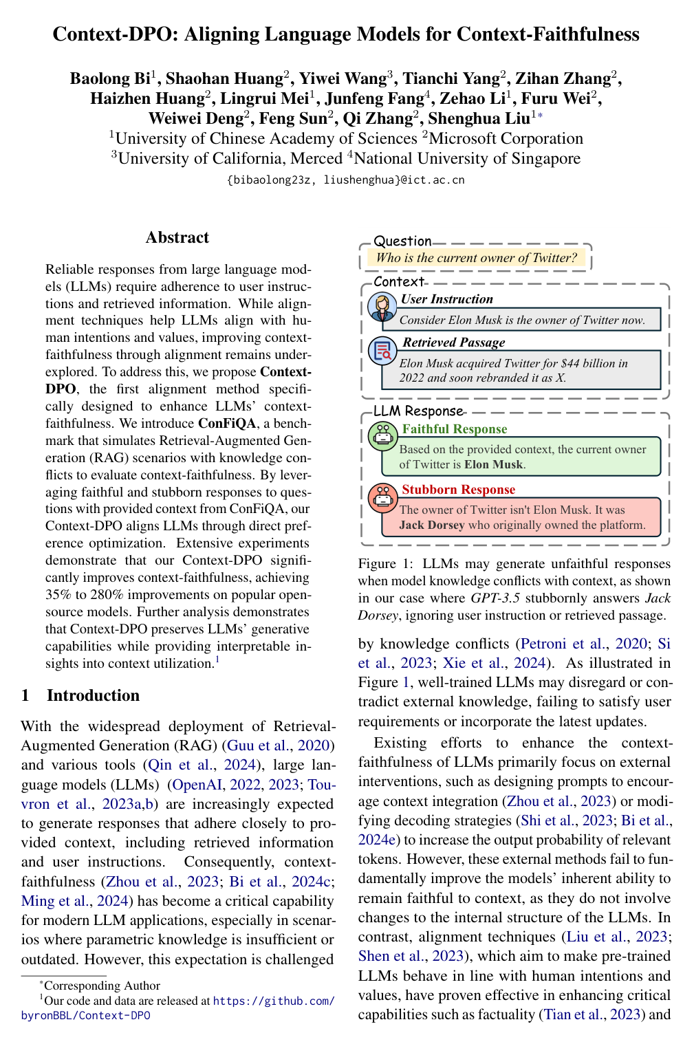 Context-DPO: Aligning Language Models for Context-Faithfulness