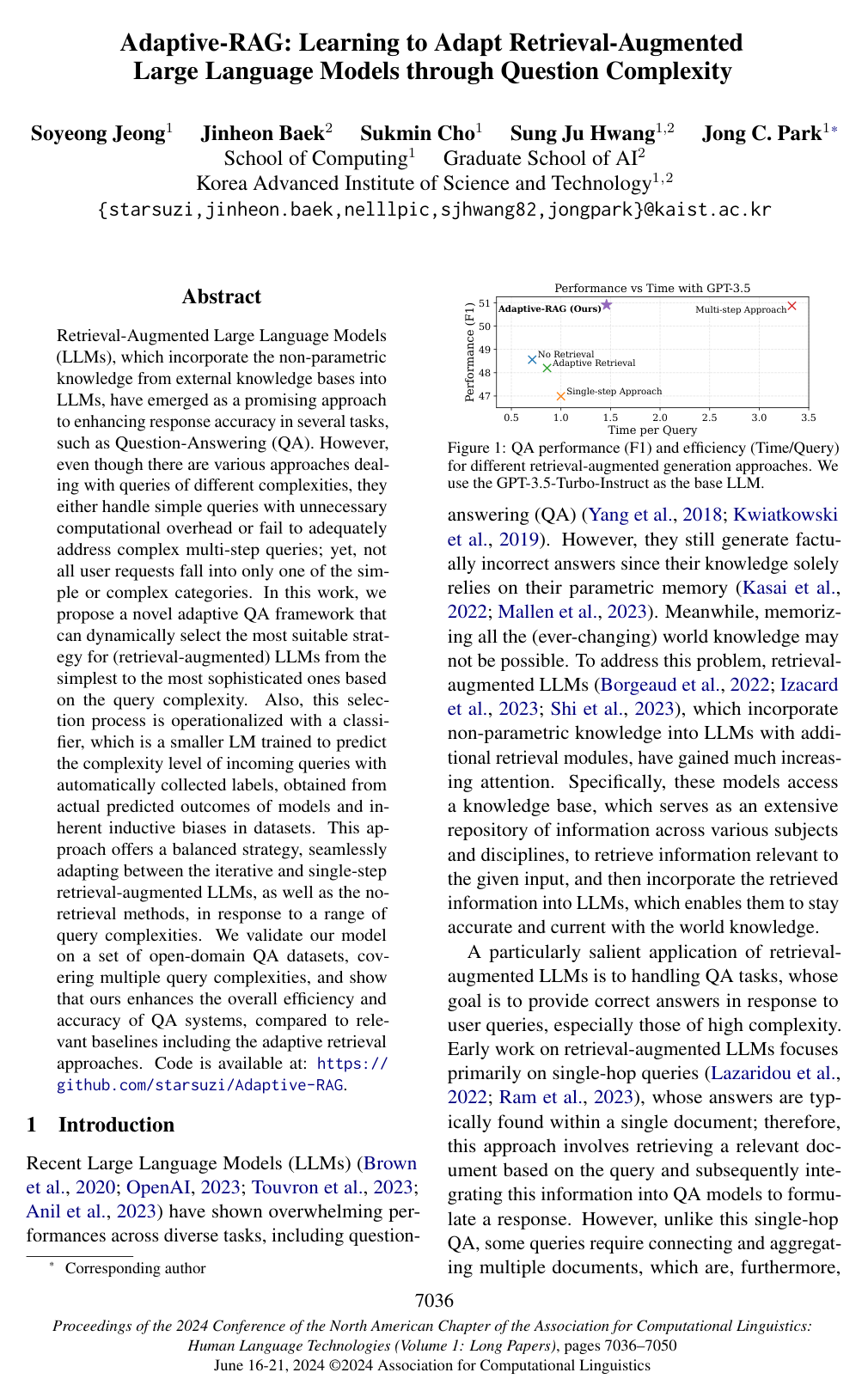Cover for Adaptive-RAG: Learning to Adapt Retrieval-Augmented Large Language Models through Question Complexity