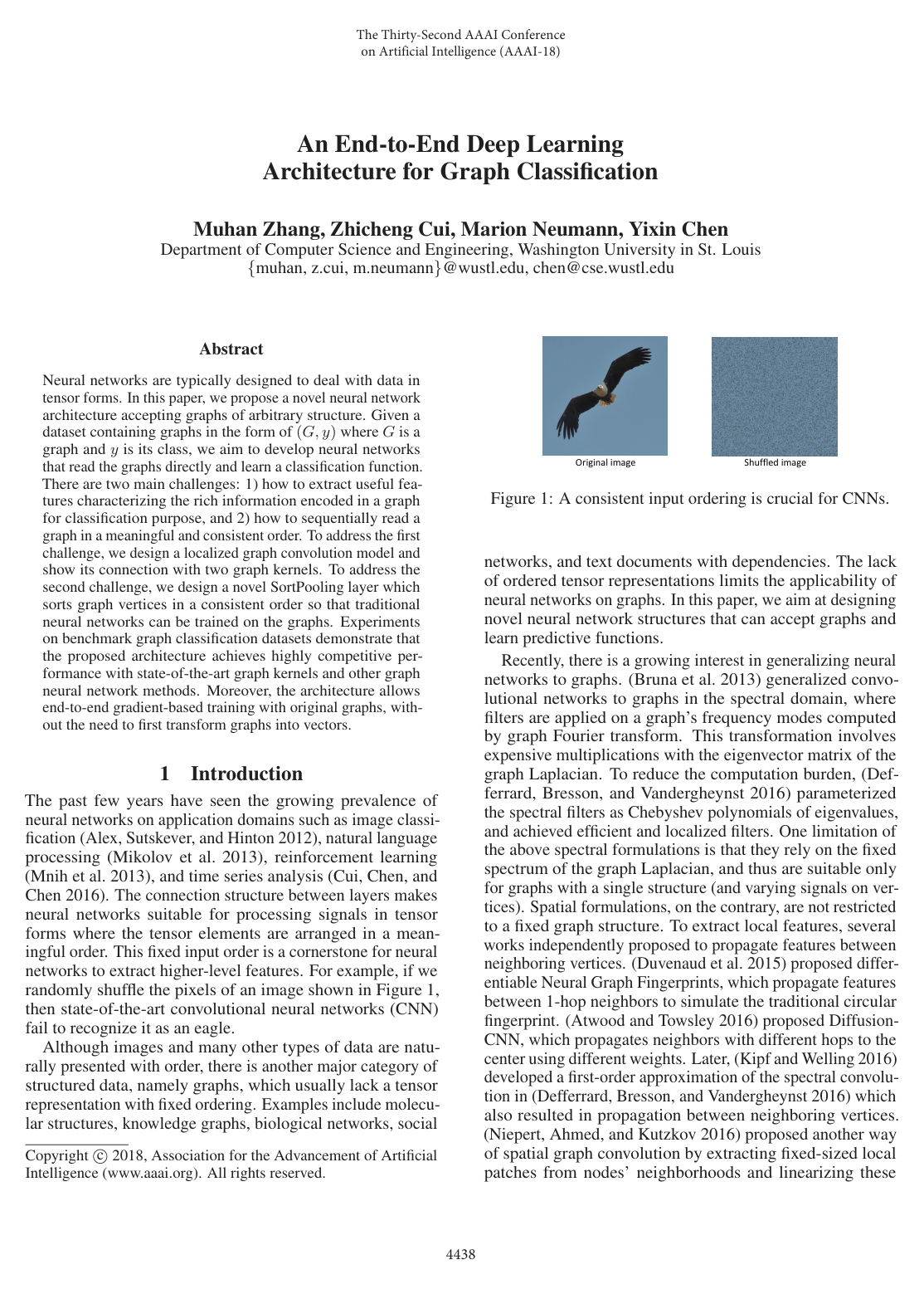 An End-to-End Deep Learning Architecture for Graph Classification