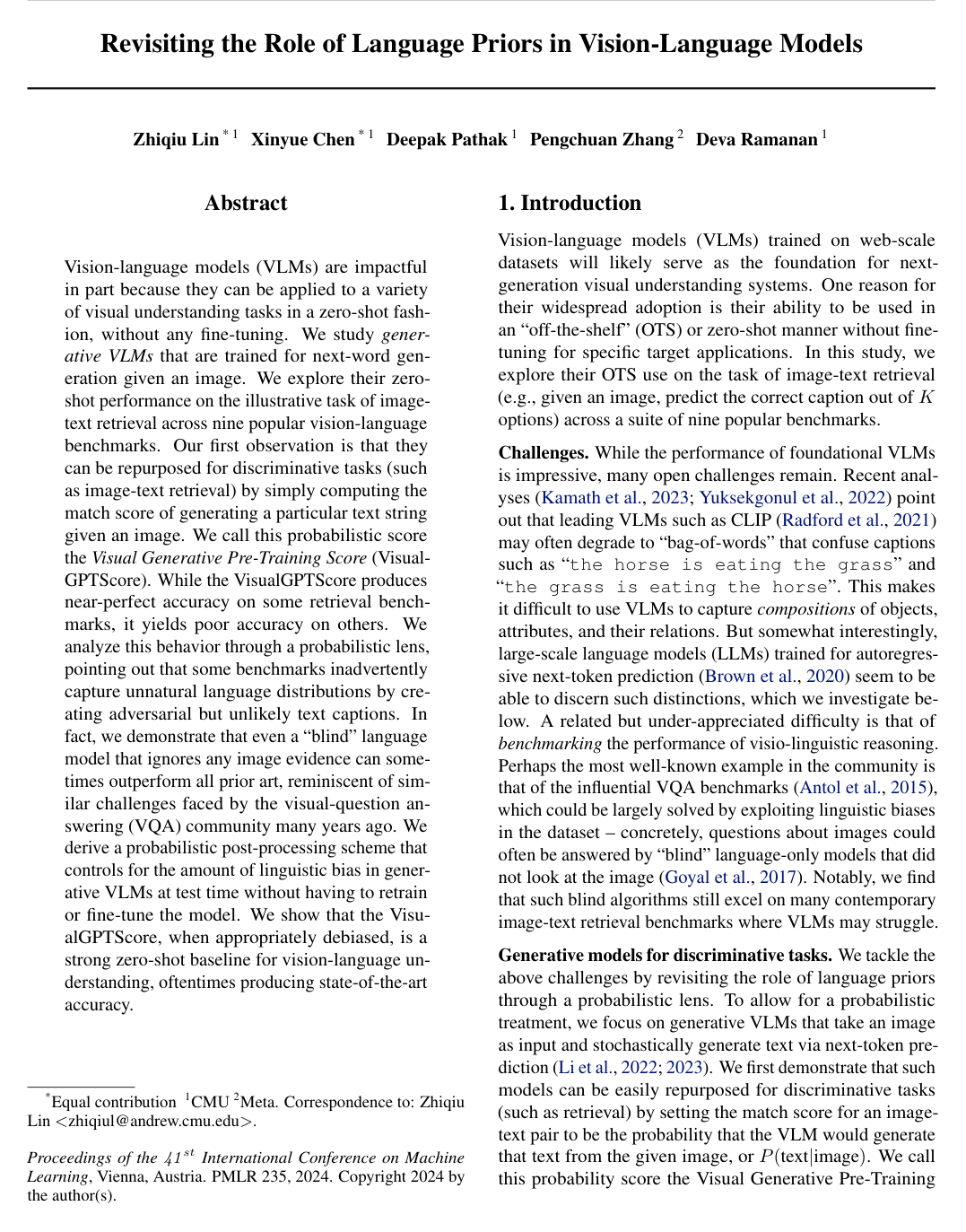 Cover for Revisiting the Role of Language Priors in Vision-Language Models