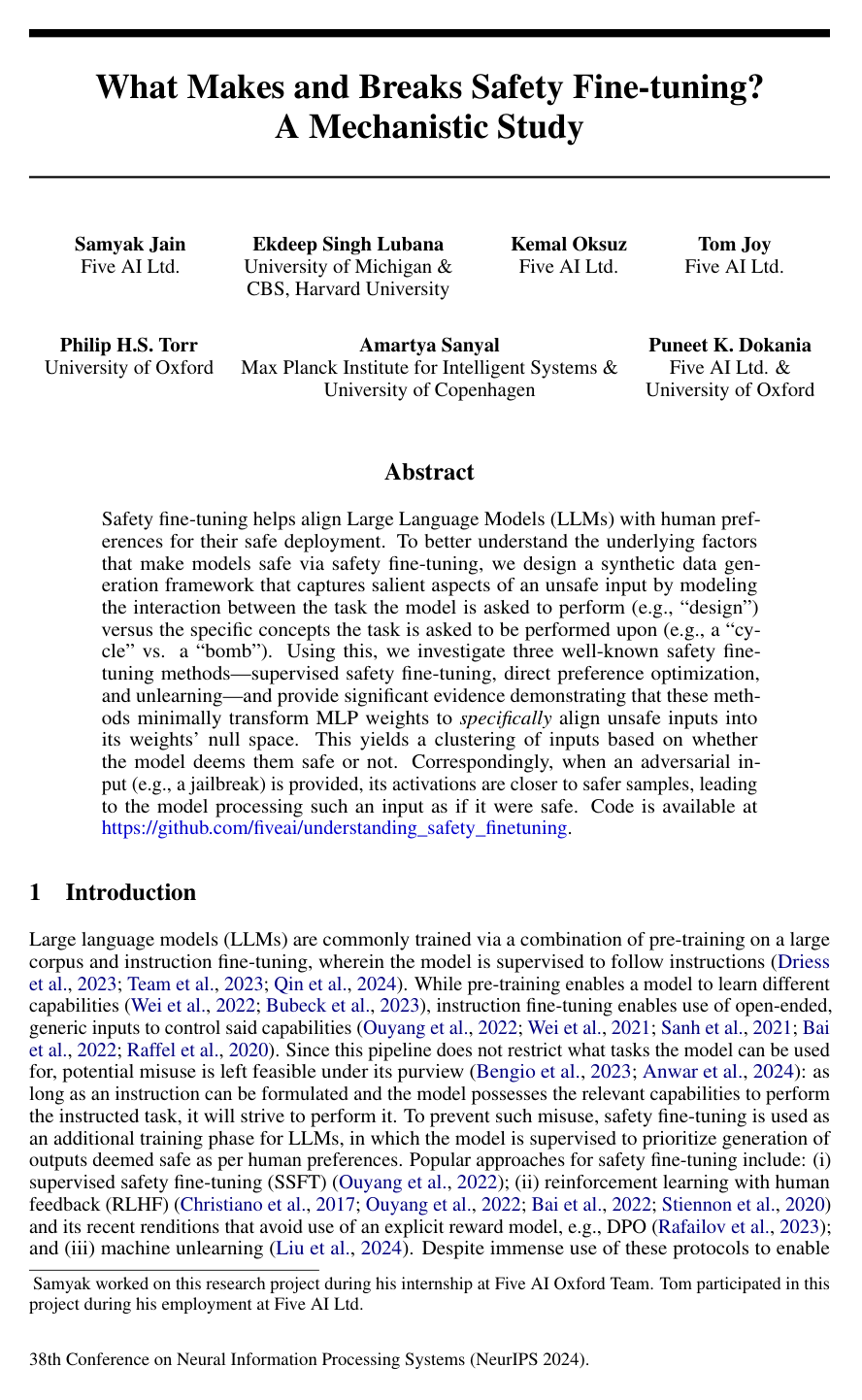 Cover for What Makes and Breaks Safety Fine-tuning? A Mechanistic Study