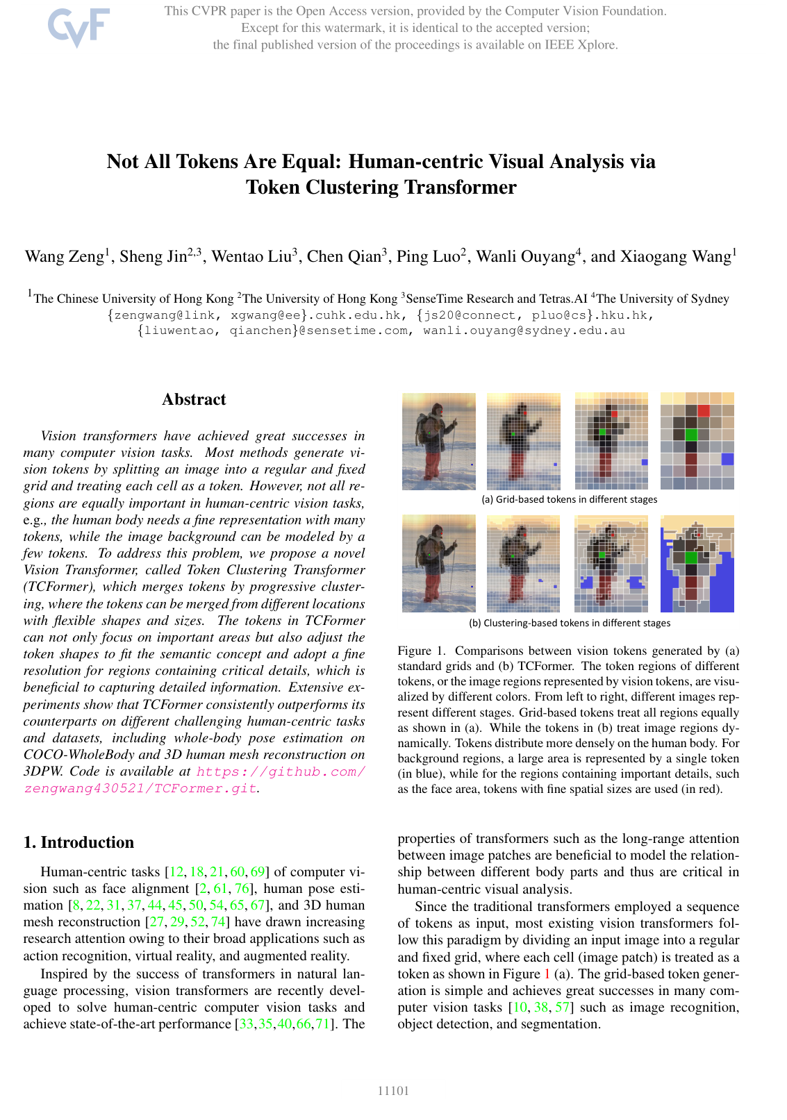 Cover for Not All Tokens Are Equal: Human-centric Visual Analysis via Token Clustering Transformer