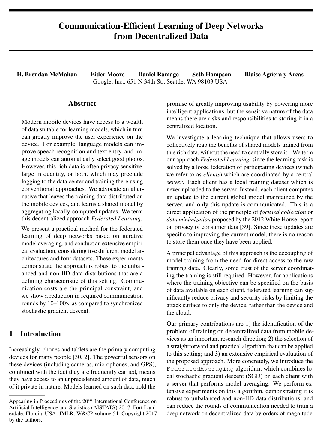 Cover for Communication-Efficient Learning of Deep Networks from Decentralized Data