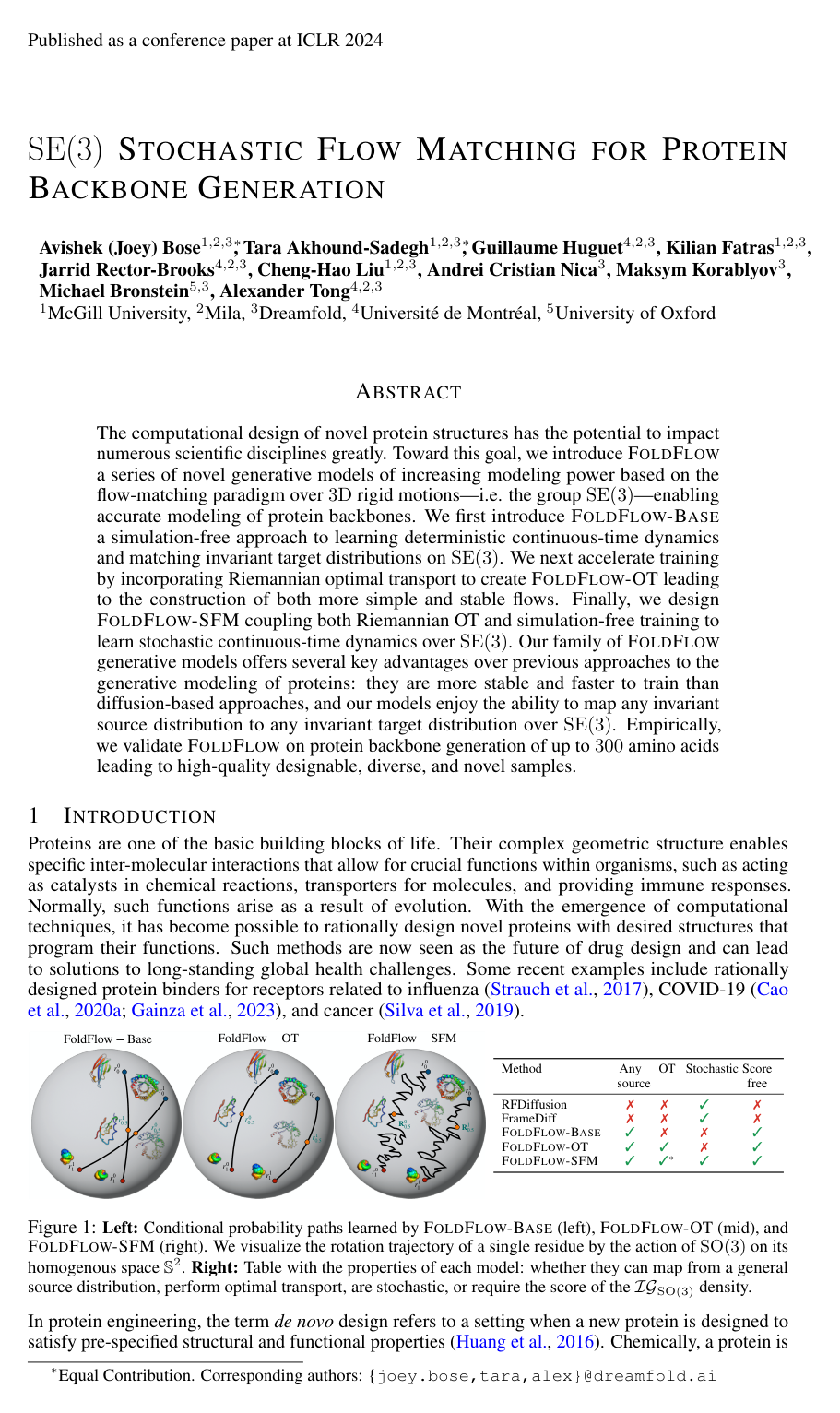 Cover for SE(3)-Stochastic Flow Matching for Protein Backbone Generation