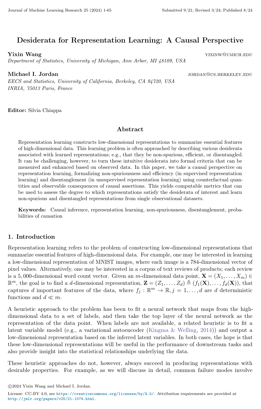 Desiderata for Representation Learning: A Causal Perspective