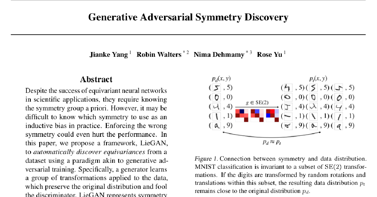 Generative Adversarial Symmetry Discovery cover