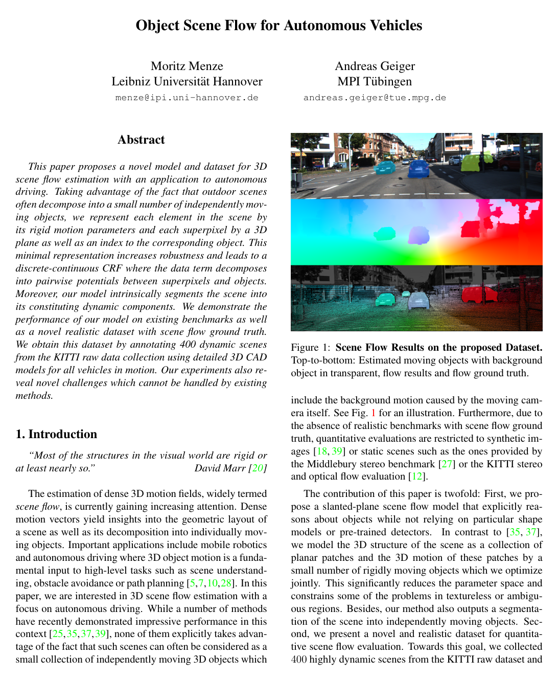 Cover for Object scene flow for autonomous vehicles