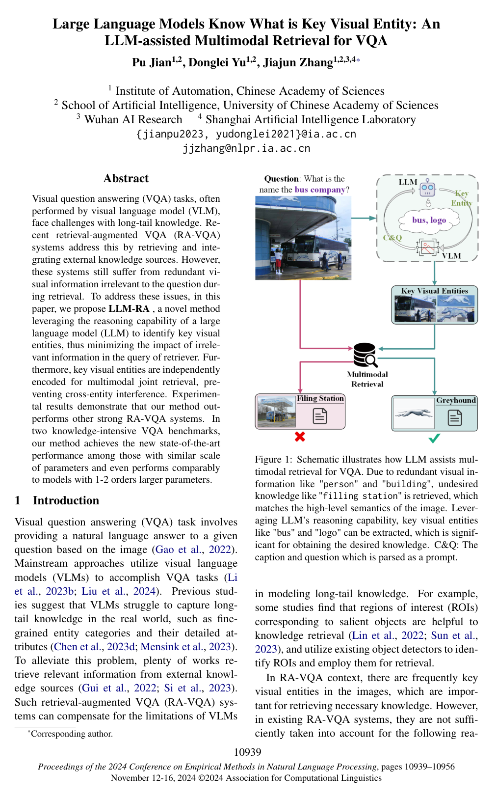 Large Language Models Know What is Key Visual Entity: An LLM-assisted Multimodal Retrieval for VQA